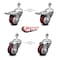 Service Caster 3.5 Inch Maroon Polyurethane Swivel 12mm Stem Caster Total Lock Brake, 2PK SCC-TSTTL20S3514-PPUB-MRN-M1215-2-S2 - alternate 3